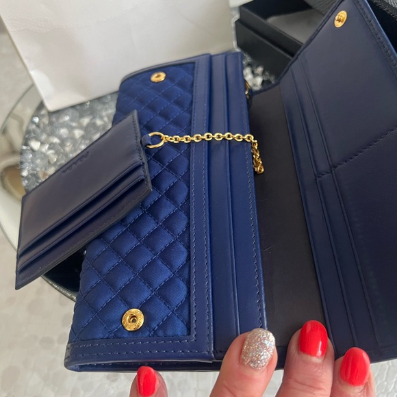 Prada Tessuto Quilted Nylon Continental Flap Wallet 1M1132, Blue - Picture 5 of 10